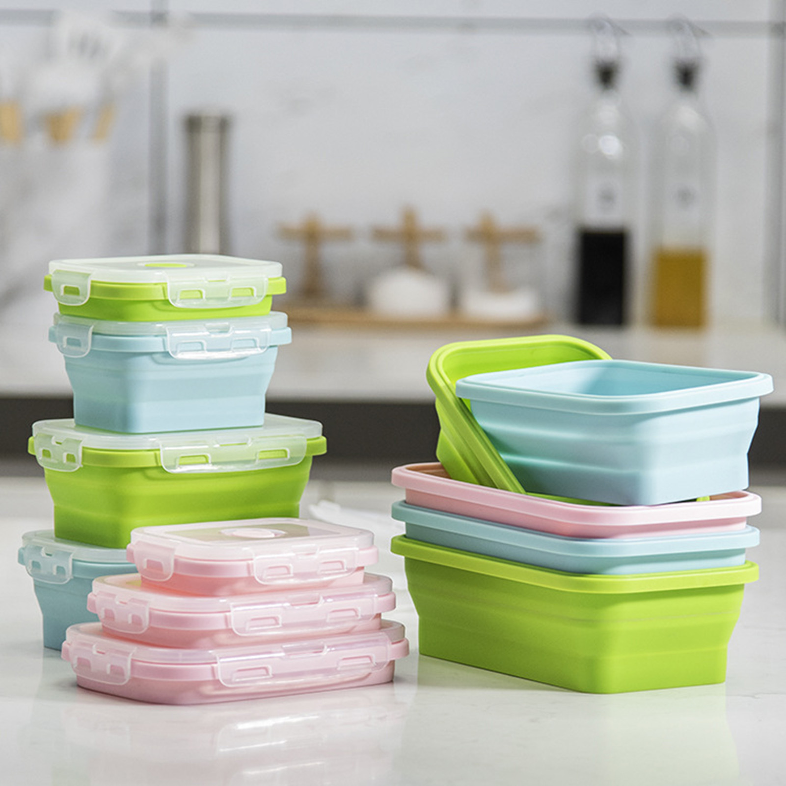 Bento Box - Silicone Lunch Box Food Grade Foldable