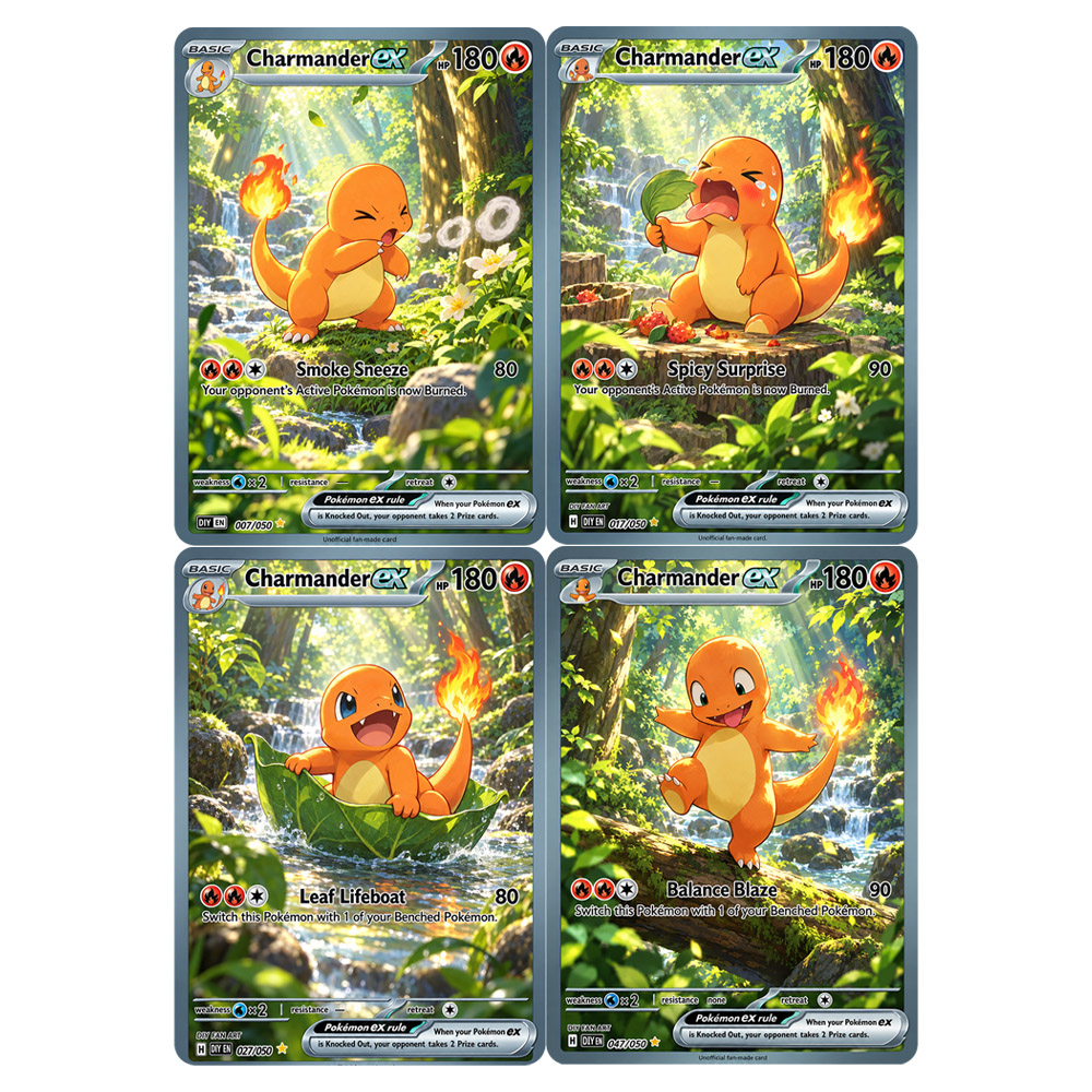 Japanese Fan - 4PCS/Set DIY Collection Card English Forest
