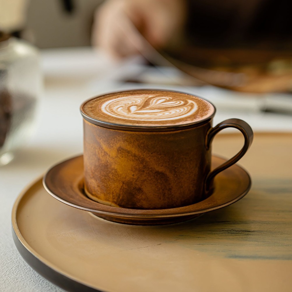Japanese Pottery - Japanese Retro Coffee Cup and Plate