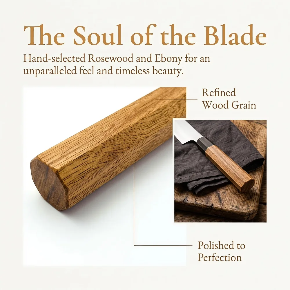 Solid Wood Octagonal Handle Bl - Japanese Knife recension och pris