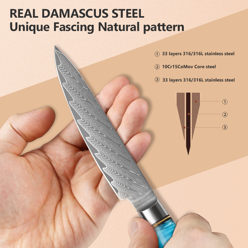 5-Inch Utility Knife Damascus  - Japanese Knife recension och pris