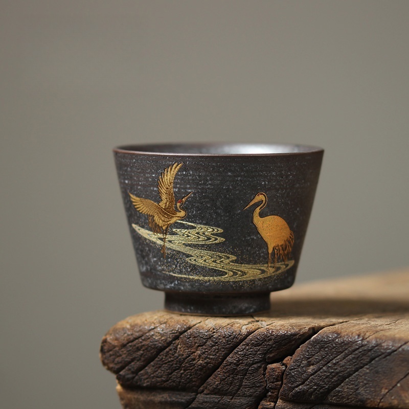 100ML Japanese Crane Tea Cup H - Japanese Pottery recension och pris