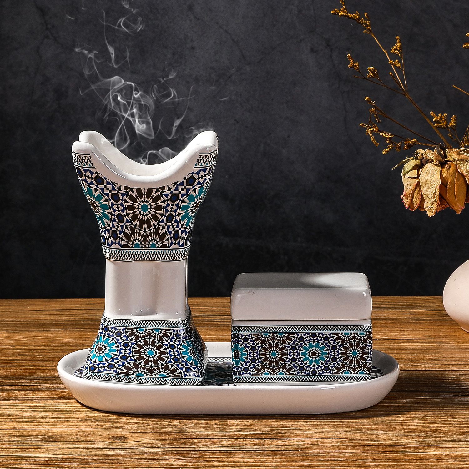 Arabic Ceramic Printed Four-co - Incense Holder recension och pris