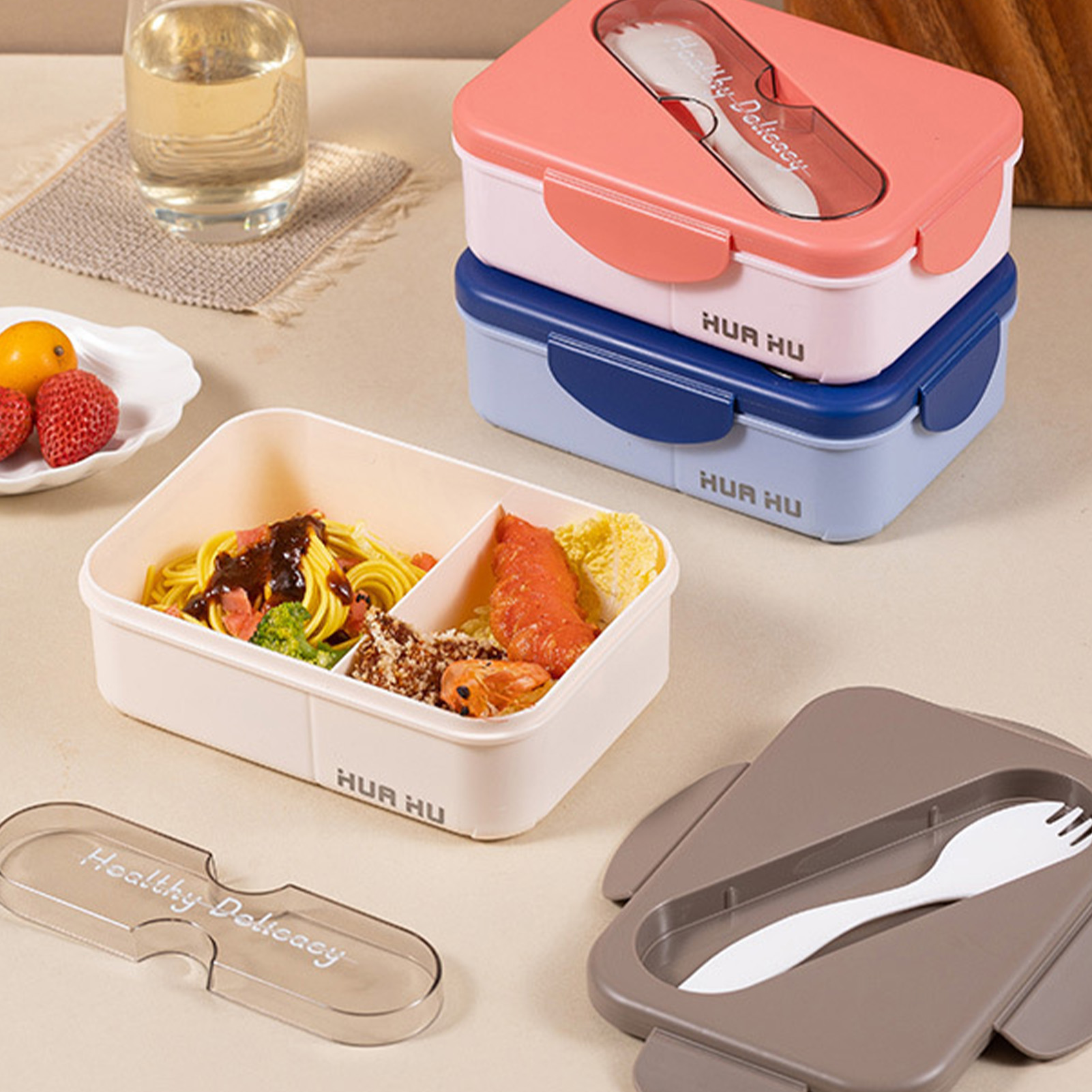Student Lunch Box With Fork Pl - Bento Box recension och pris