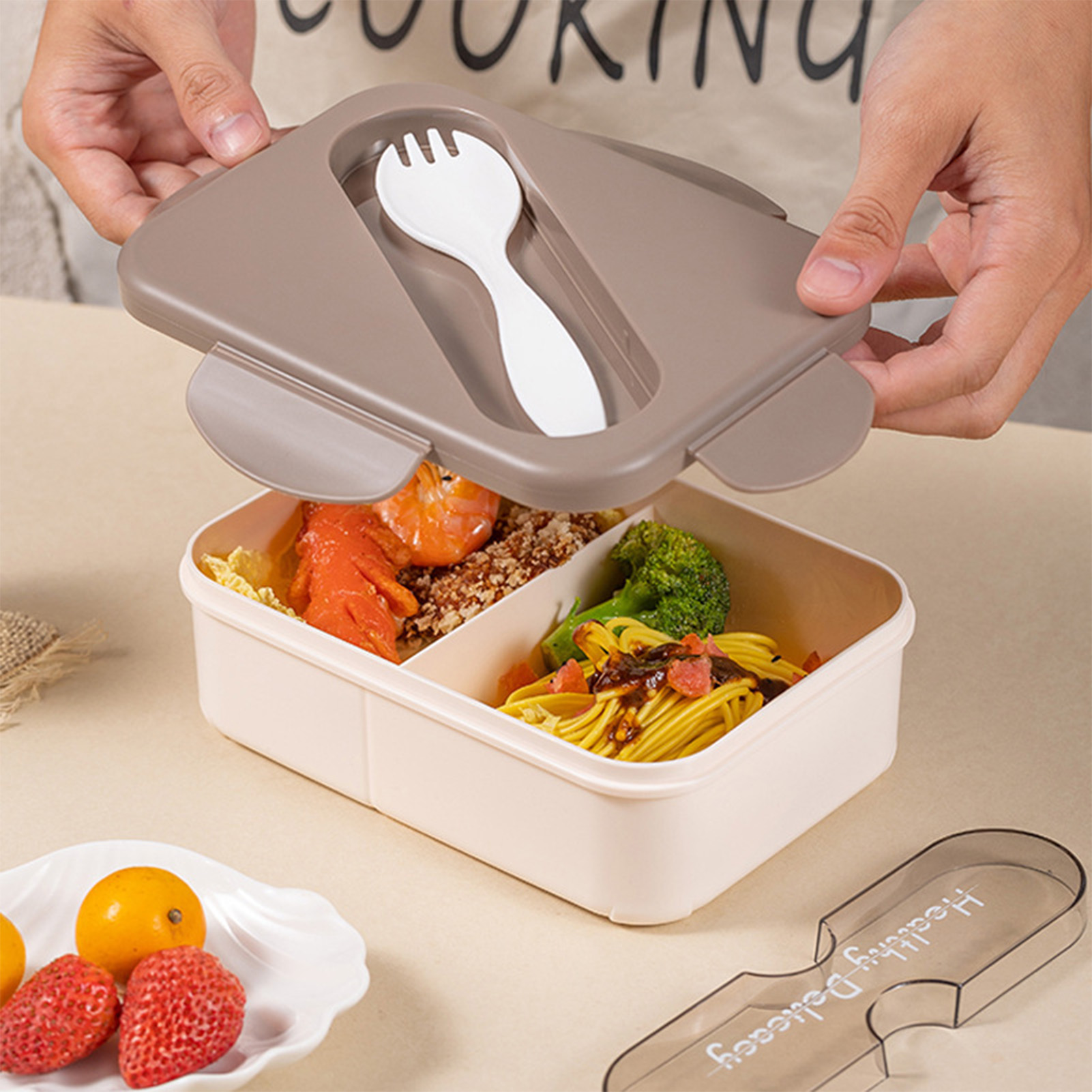 Student Lunch Box With Fork Pl - Bento Box recension och pris