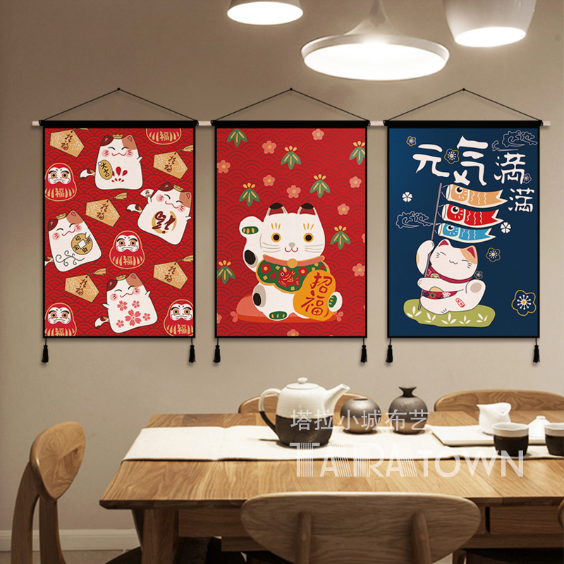 Japanese Lucky Cat Cloth Art A - Japanese Restaurant Lifestyle recension och pris